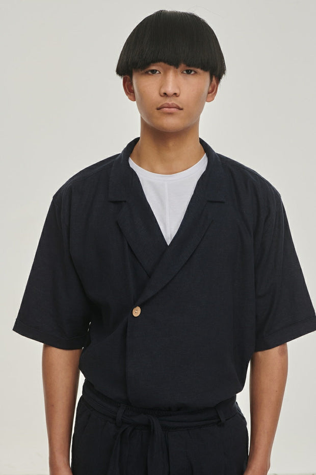 P/COC Kimono Linen Shirt Navy SS22