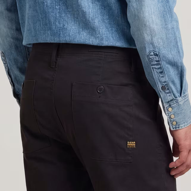 G-Star Pleated Chino Relaxed Tapered Pants Black