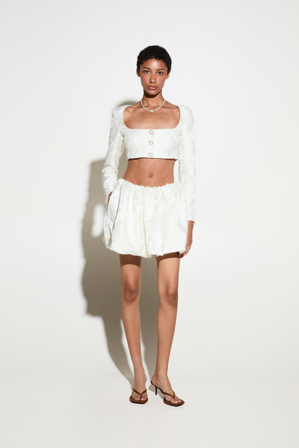Milkwhite White Flower Skirt