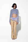 Milkwhite Faux Leather Pants Beige