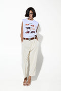 Milkwhite Cows Sleeveless T-shirt White