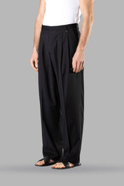 I'M BRIAN Double Pleated Wide Black Pants SS24