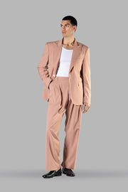 I'M BRIAN Double Pleated Wide Apricot Pants SS24