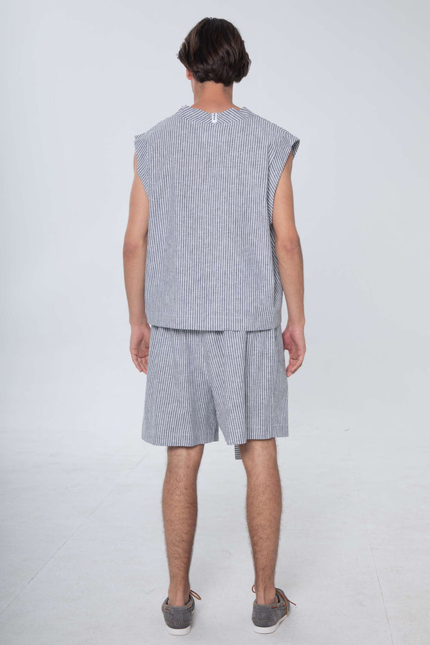 Para Todos Linen Vest Striped