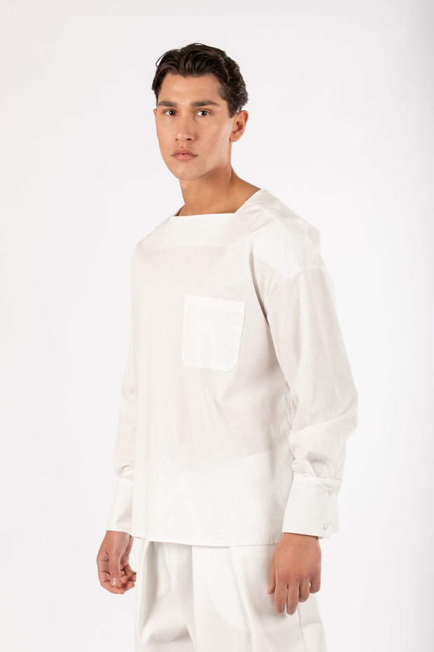 Not A Common Long Sleeve Square Neck White