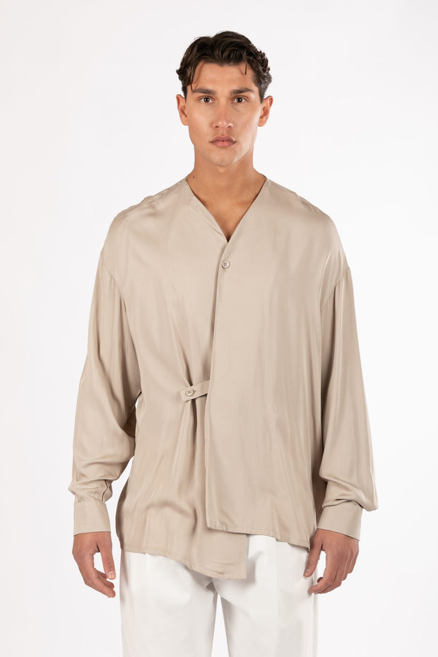 Not A Common Irregular Shirt Beige