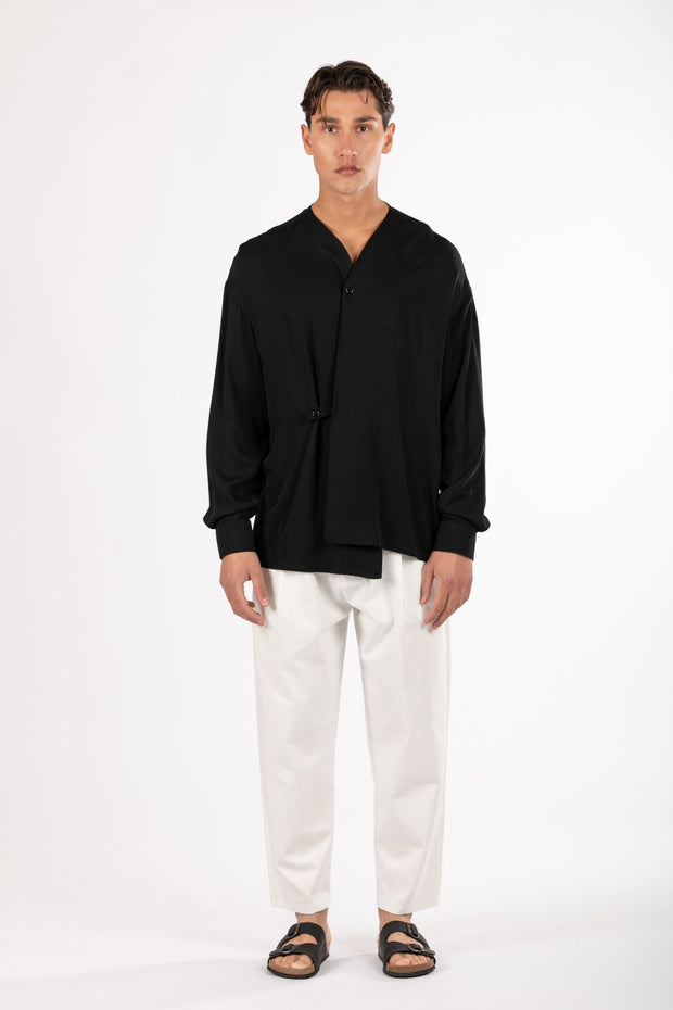 Not A Common Irregular Shirt Black