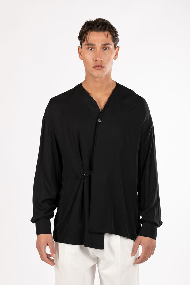 Not A Common Irregular Shirt Black