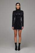 Jardin De Vanite Liquid Effect Leather Dress