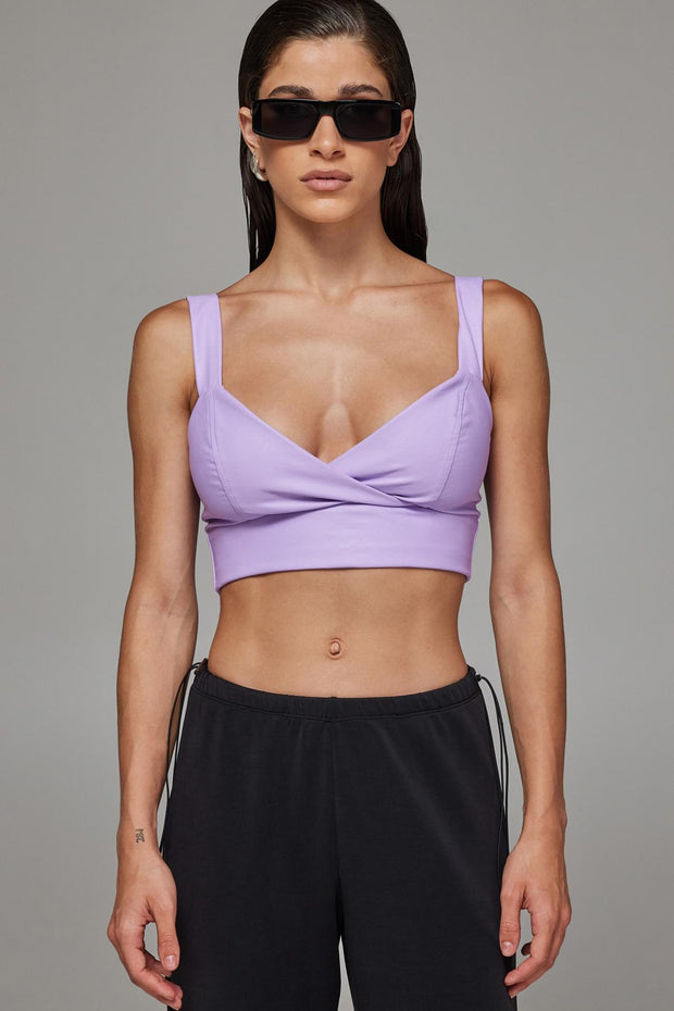 Jardin De Vanite Vegan Leather Bralette Lilac