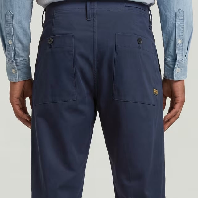 G-Star Pleated Chino Relaxed Tapered Pants Blue