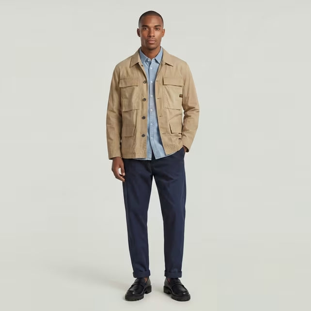 G-Star Pleated Chino Relaxed Tapered Pants Blue