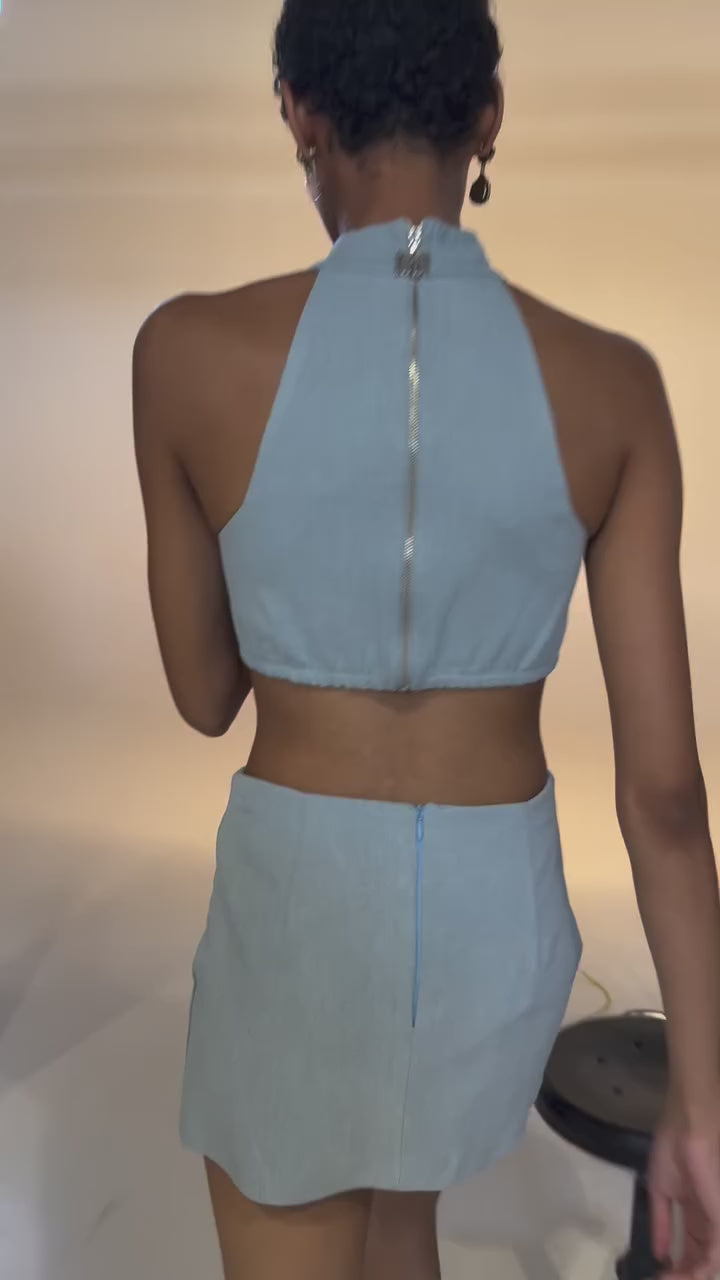 Milkwhite Crop Crystal Top