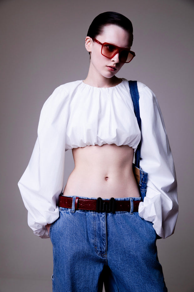 Milkwhite Cropped Balloon Top SS24