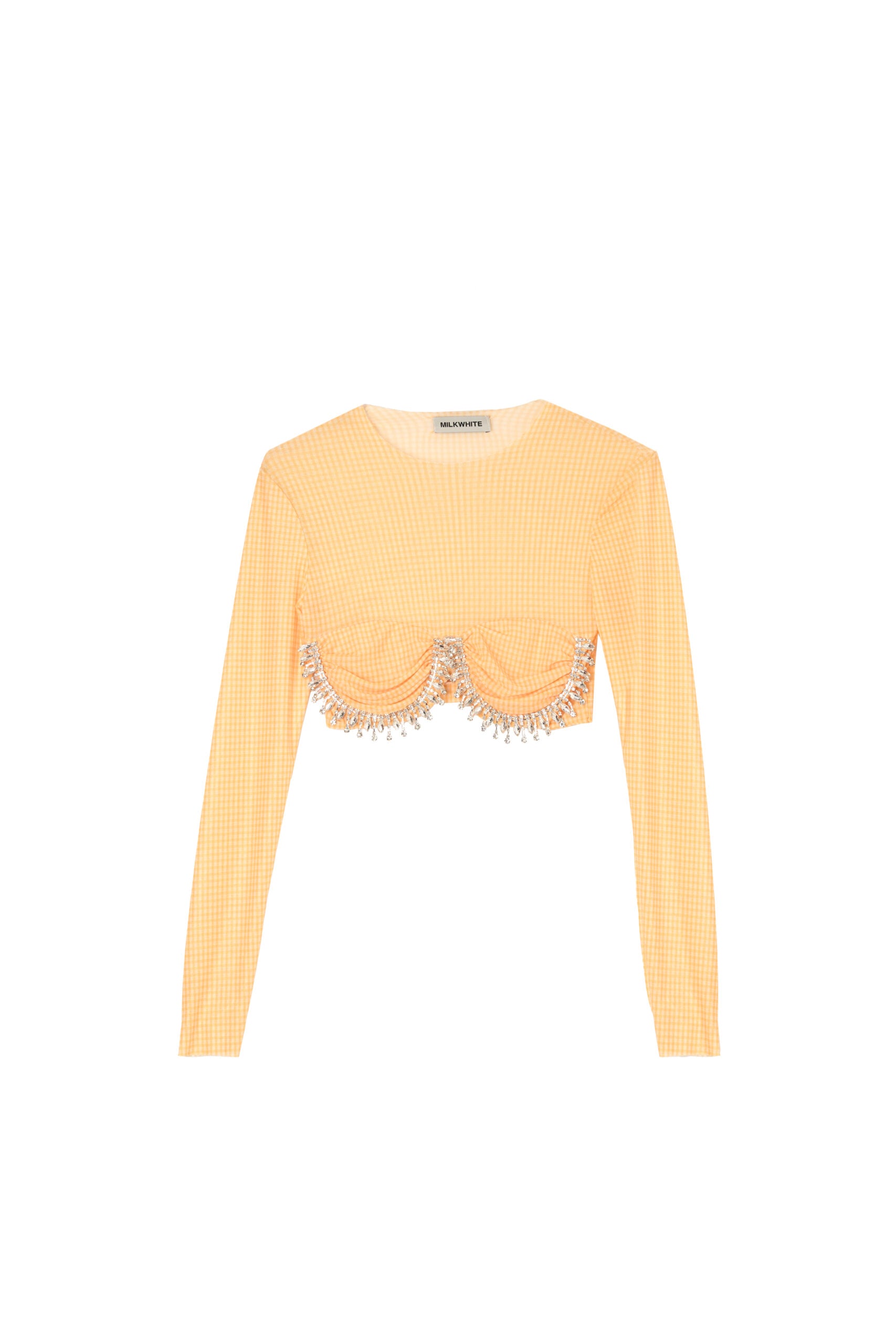 Milkwhite Top with Crystals Yellow