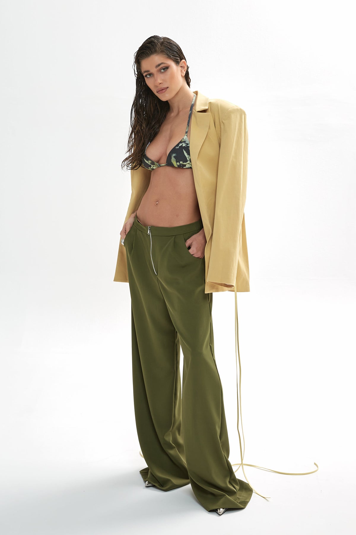 Jardin De Vanite Loose Pants Olive Green