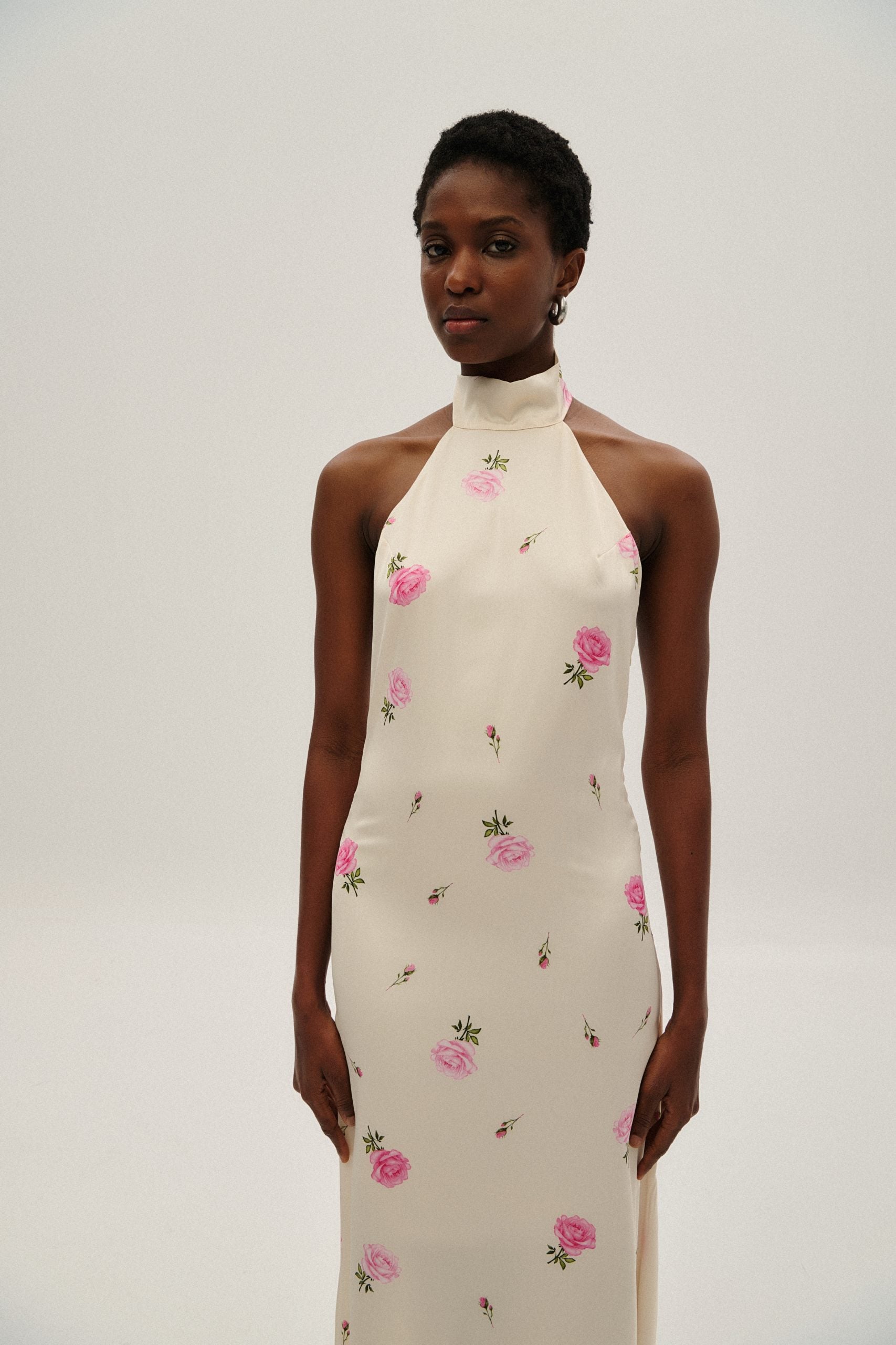 Combos Knitwear Dress Open Back Flowers