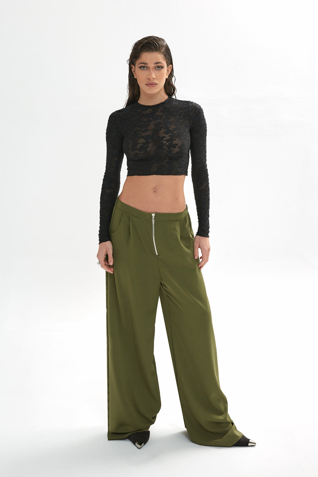 Jardin De Vanite Loose Pants Olive Green