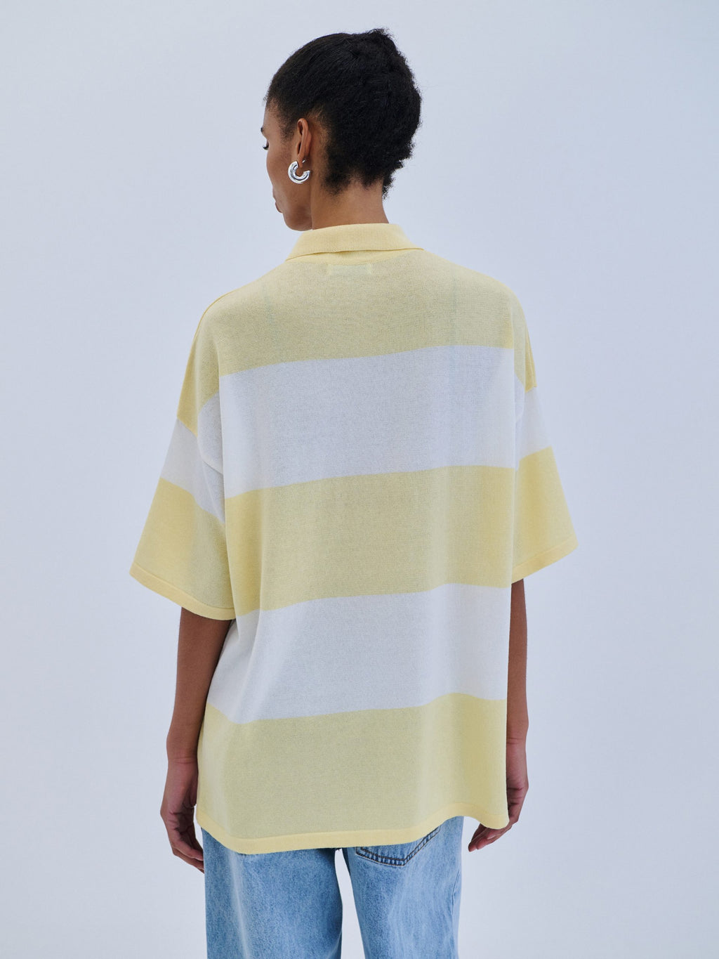 Combos Blouse Polo Two Tone Yellow