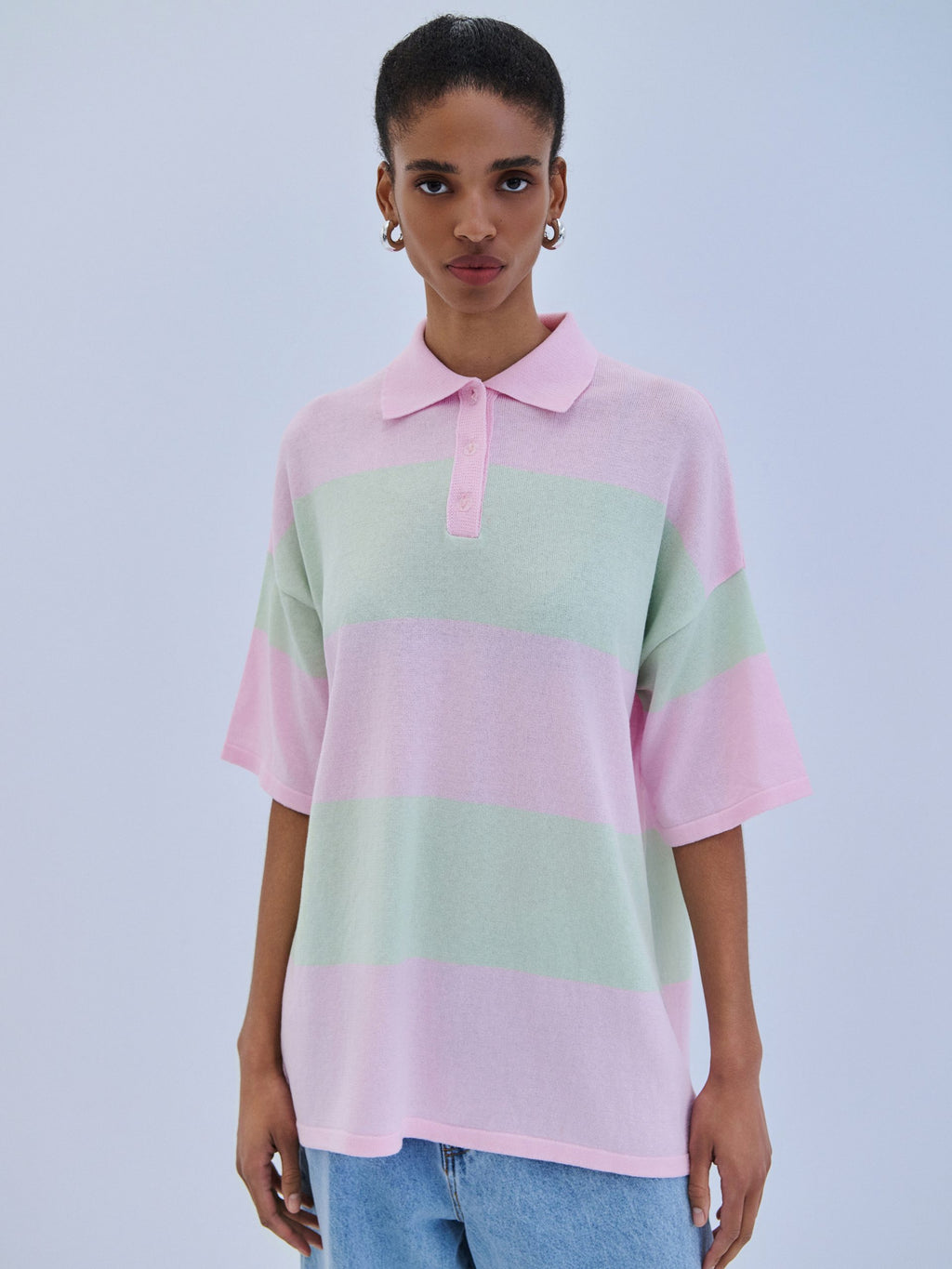 Combos Blouse Polo Two Tone