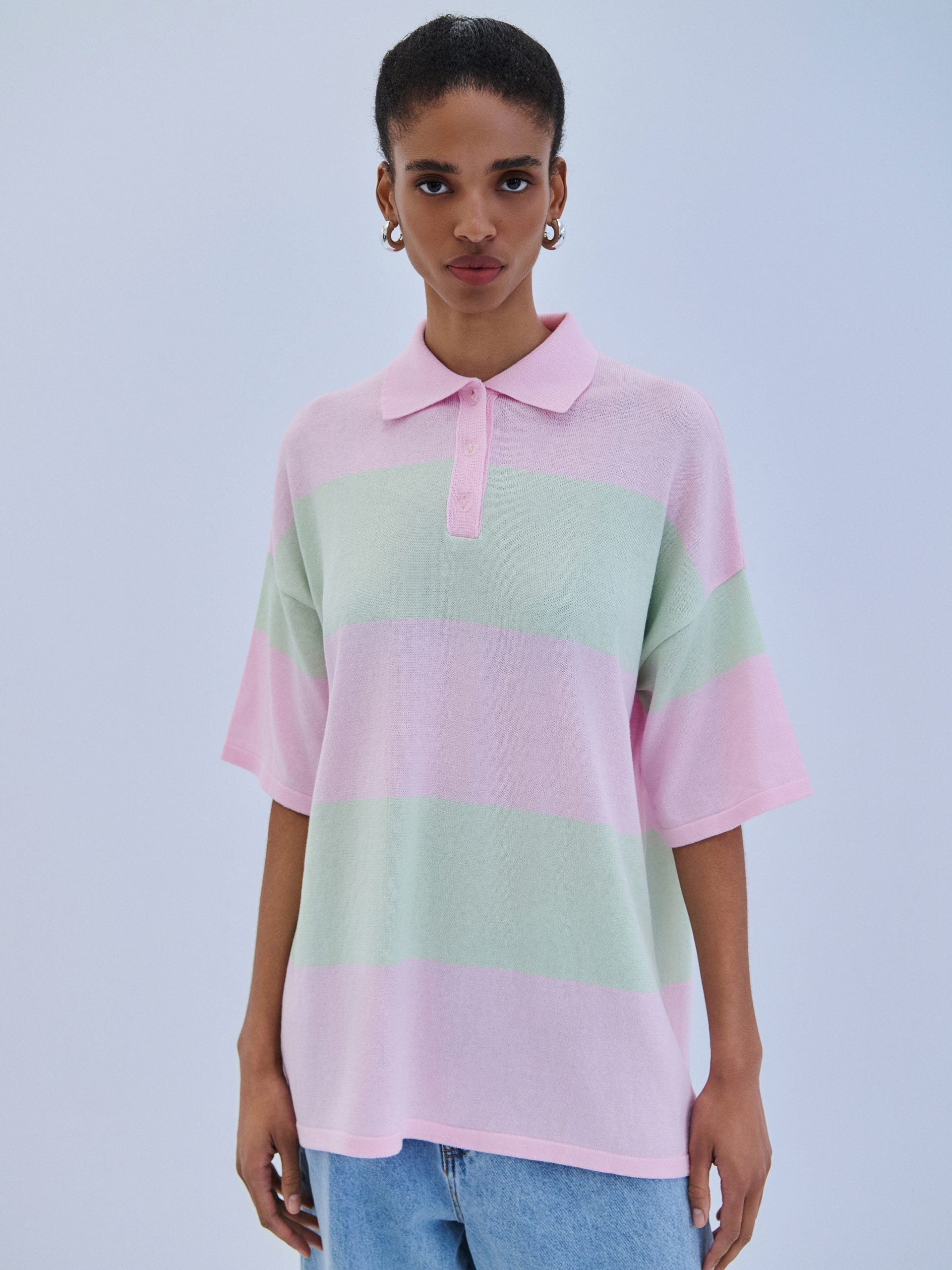 Combos Blouse Polo Two Tone