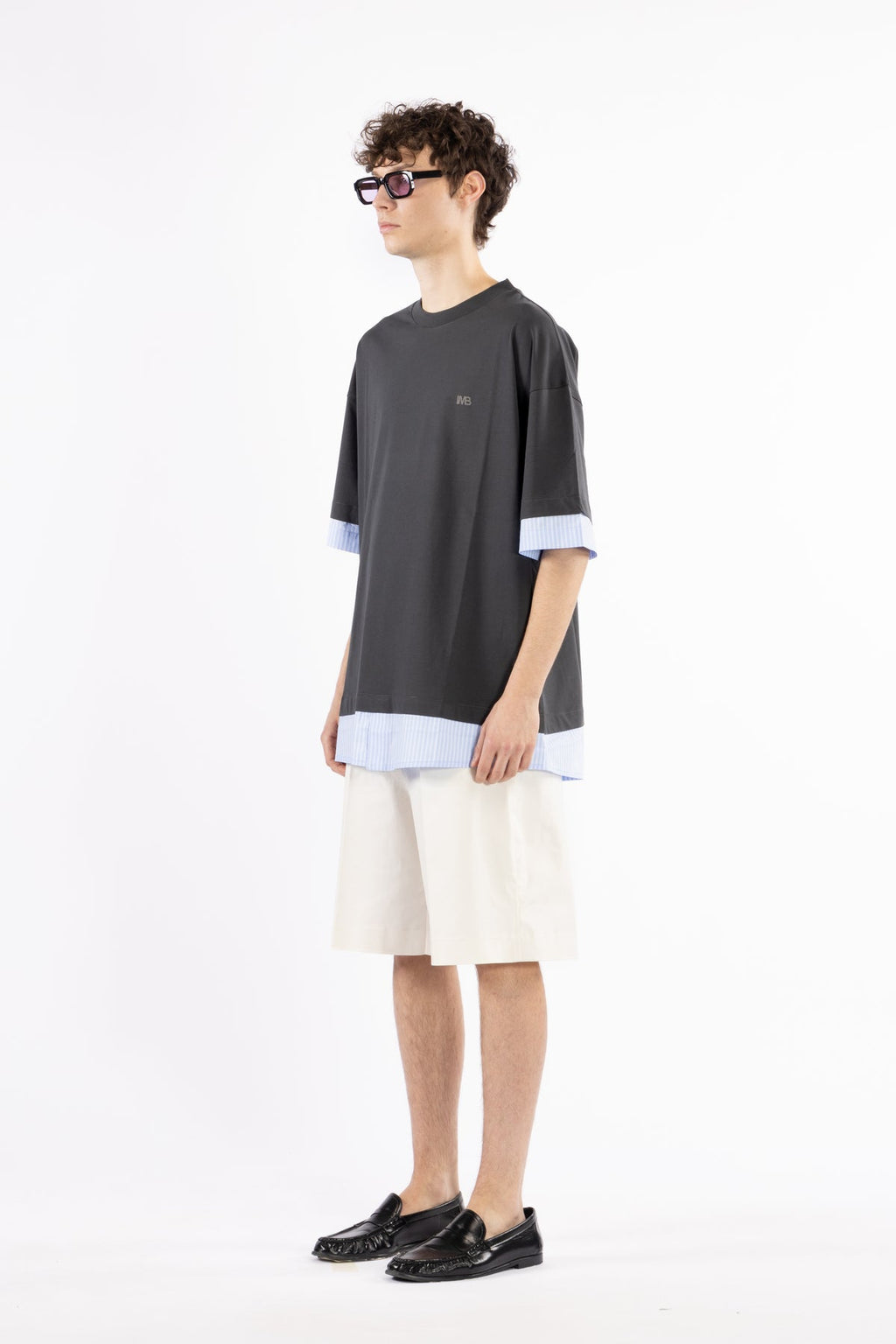 I'm Brian Contrast T-shirt Cotton Charcoal