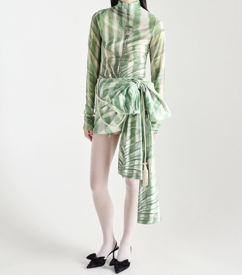 Milkwhite Printed Mesh Top