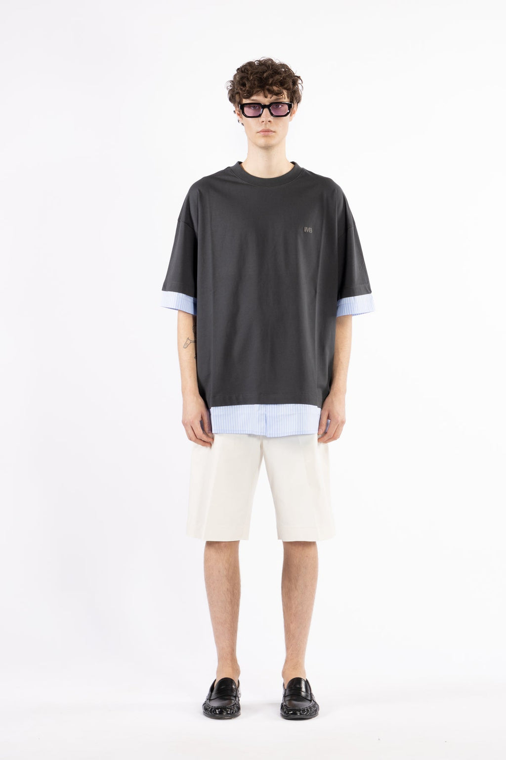 I'm Brian Contrast T-shirt Cotton Charcoal