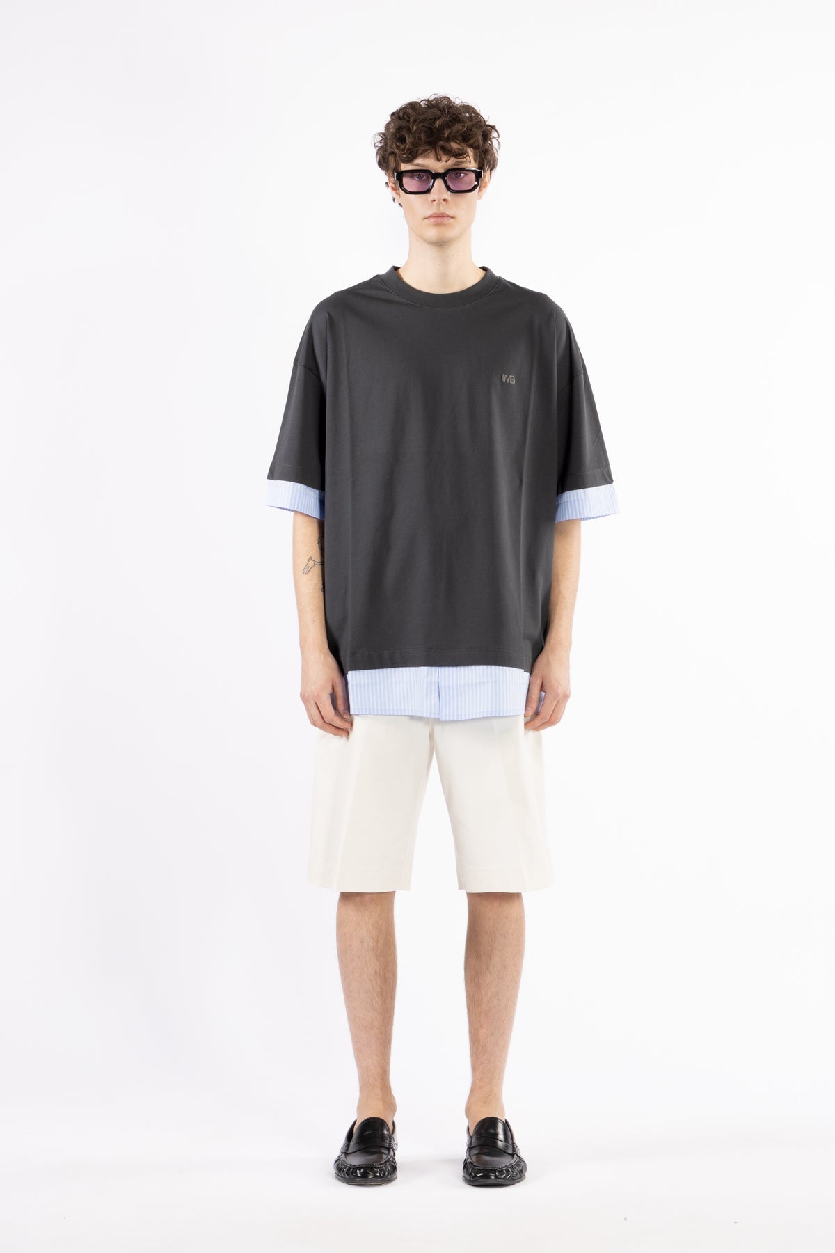 I'm Brian Contrast T-shirt Cotton Charcoal