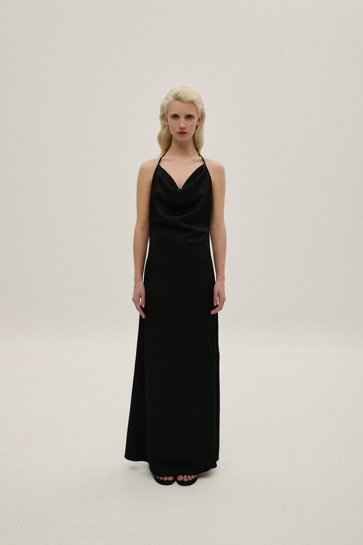 Combos Knitwear Dress Satin Maxi