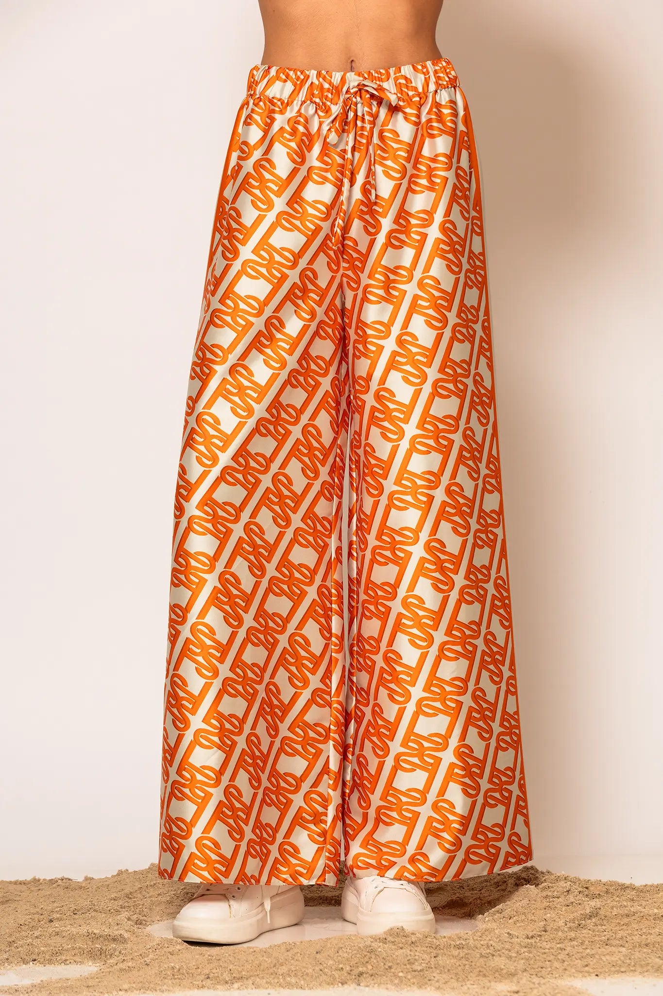 LSF Signature Print Wide Pants Orange