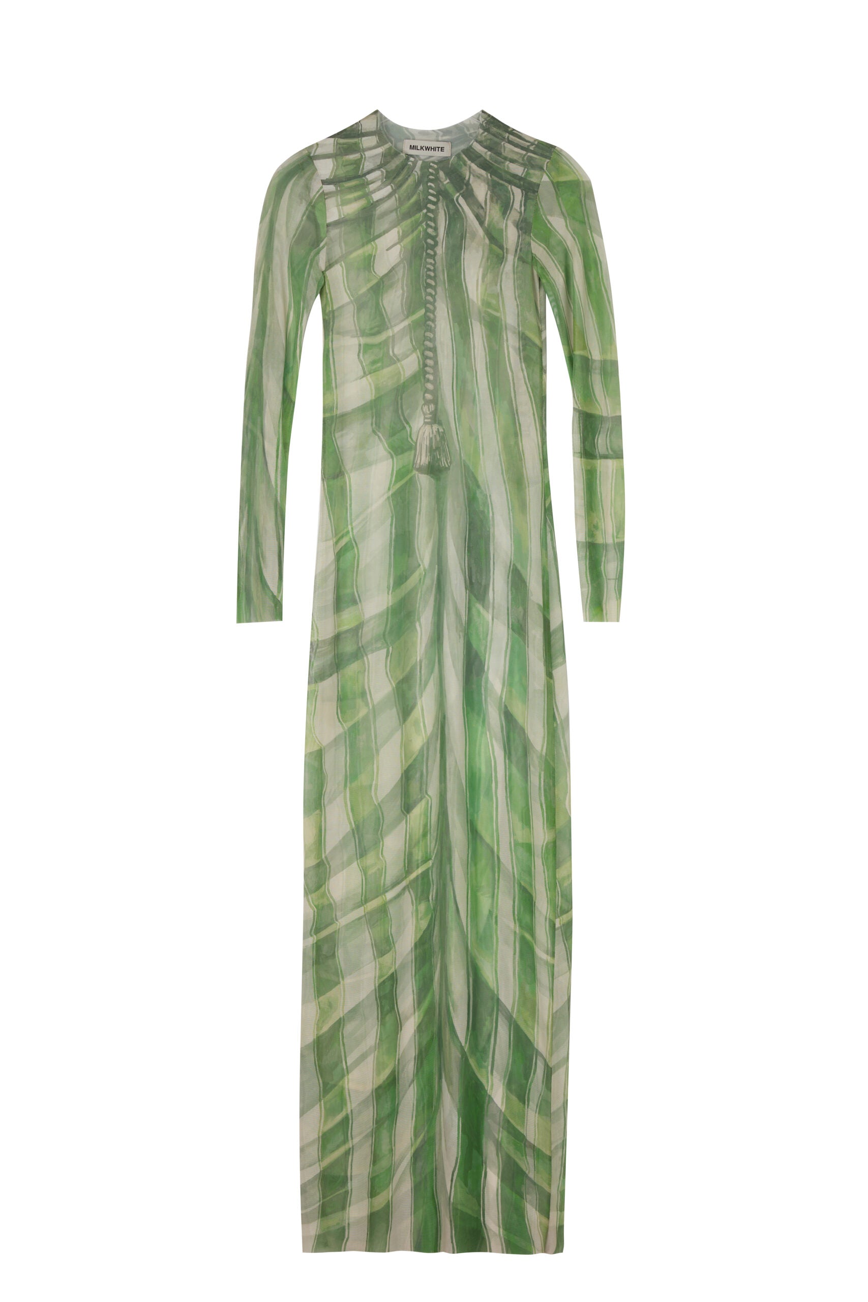 Milkwhite Printed Mesh Dress