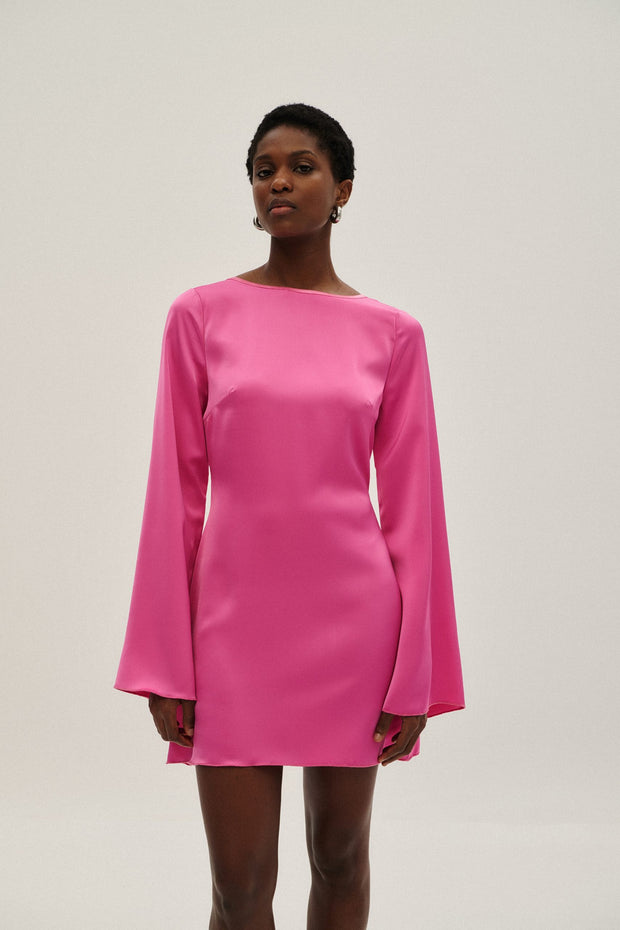 Combos Knitwear Dress Satin Mini
