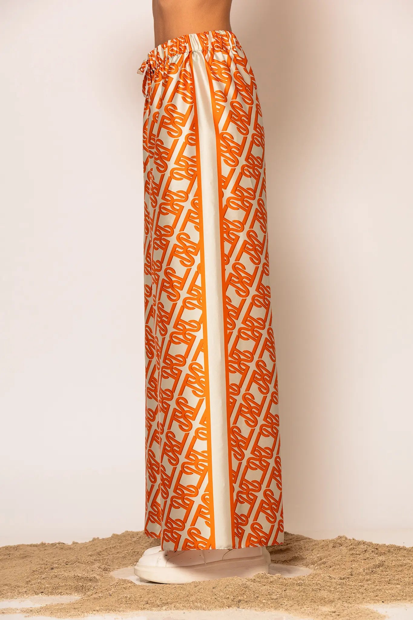 LSF Signature Print Wide Pants Orange