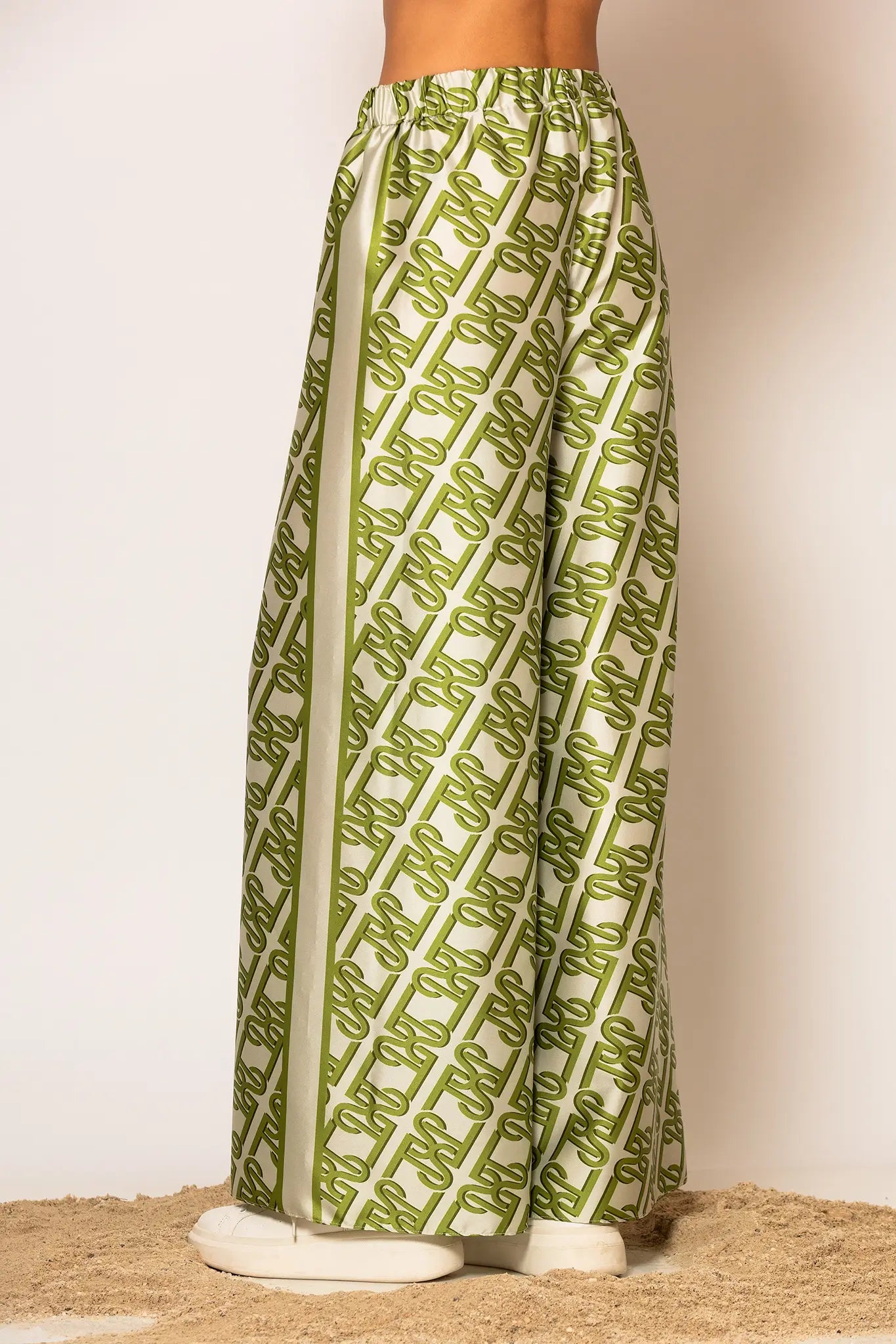 LSF Signature Print Wide Pants Green