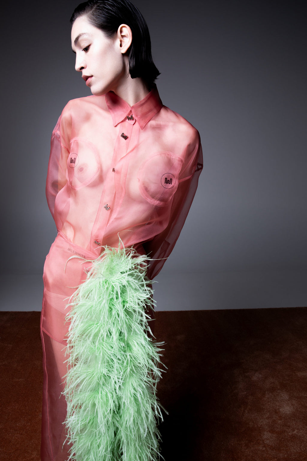 Milkwhite Feather Skirt Cherry SS24