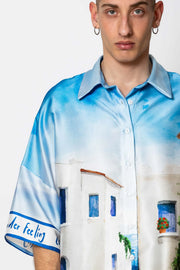 Less Sonder Feeling Satin Shirt Print