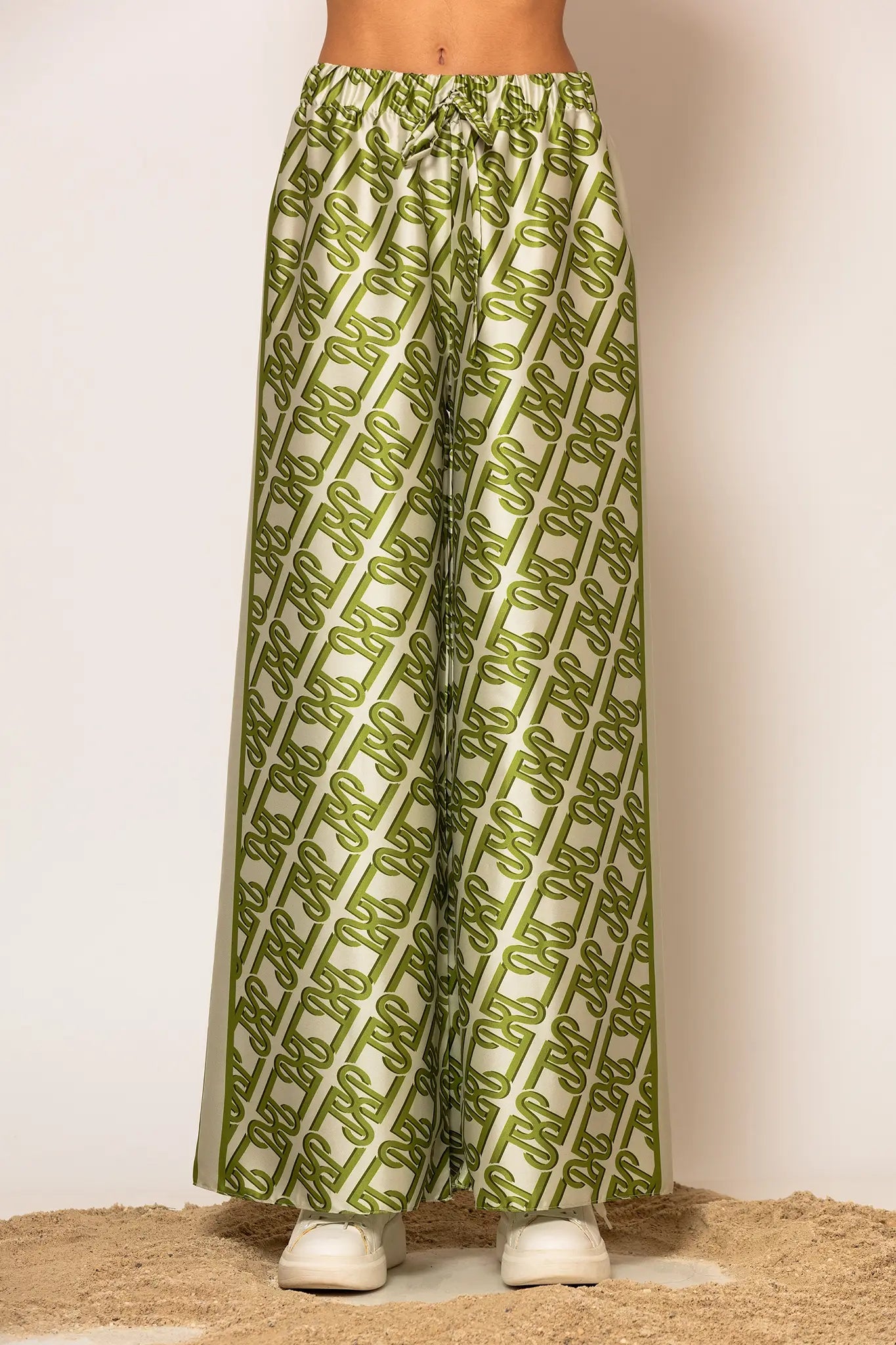 LSF Signature Print Wide Pants Green