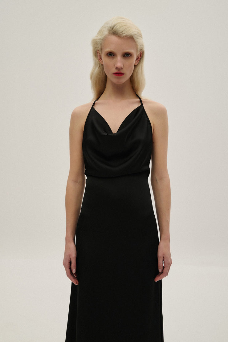 Combos Knitwear Dress Satin Maxi