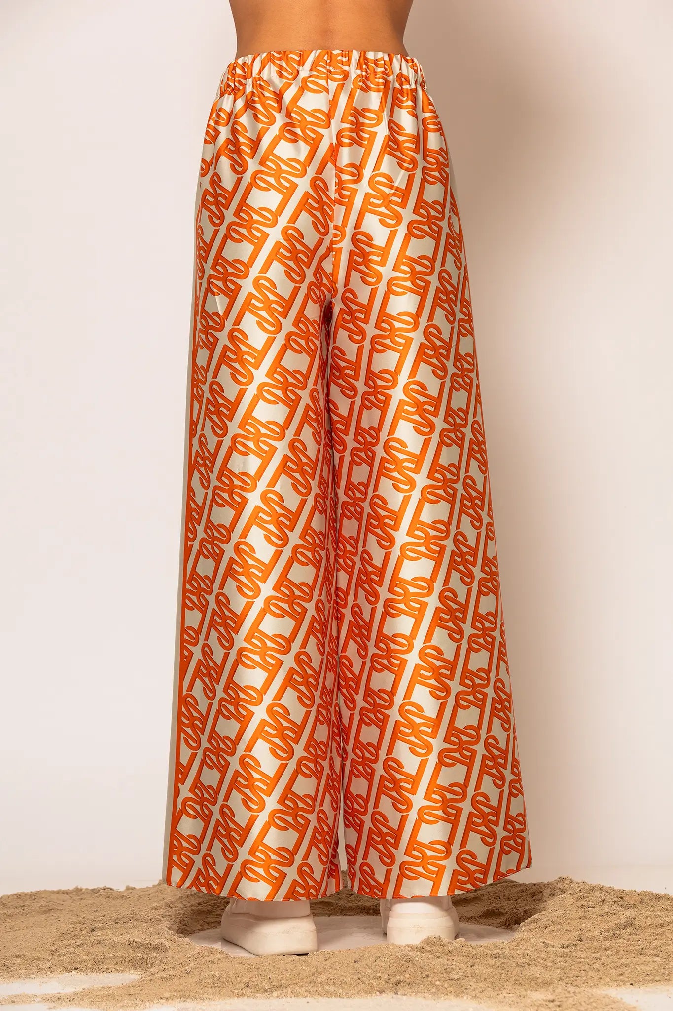 LSF Signature Print Wide Pants Orange