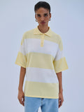 Combos Blouse Polo Two Tone Yellow