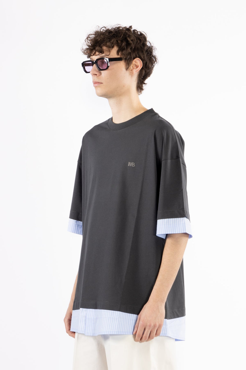 I'm Brian Contrast T-shirt Cotton Charcoal