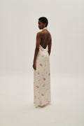 Combos Knitwear Dress Open Back Flowers