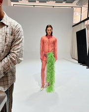 Milkwhite Feather Skirt Cherry SS24
