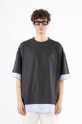 I'm Brian Contrast T-shirt Cotton Charcoal
