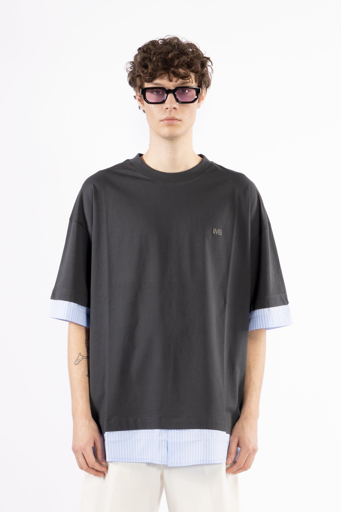 I'm Brian Contrast T-shirt Cotton Charcoal