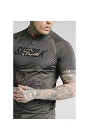 SikSilk Marbel Stretch Sports Tee - Dark Grey