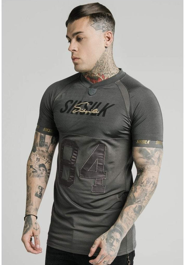 SikSilk Marbel Stretch Sports Tee - Dark Grey