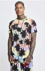 SikSilk Palm Tie Dye Box Tee - Black