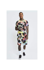 SikSilk Palm Tie Dye Box Tee - Black